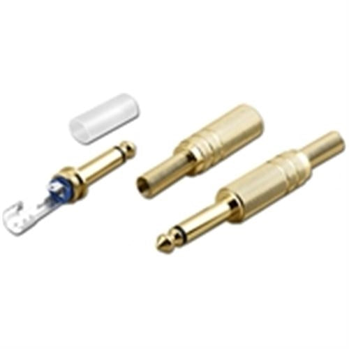 6.3mm Mono Plug Gold  w/Shielded Handle OD6mm  (6.3-0611GM)