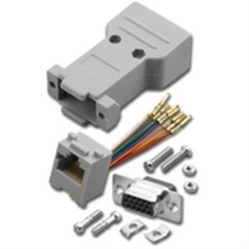 HD15/F TO RJ-45 8C 2pc HOOD GRAY (AD-15HFT8-G2)