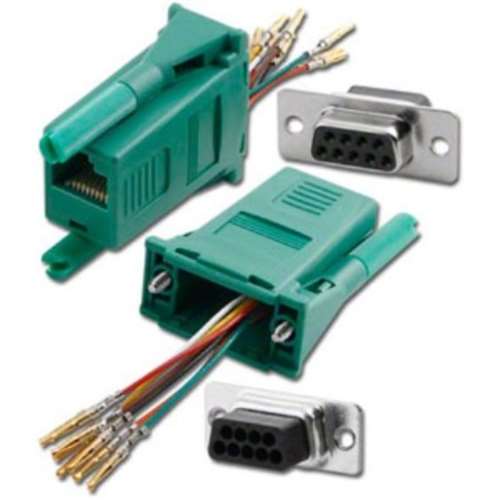 DB9/F TO RJ45 1PC MOD ADPT GREEN (ADM-9F8-GN)