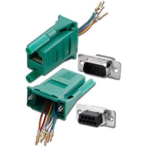 DB9/M TO RJ45 1PC MOD ADPT GREEN (ADM-9M8-GN)