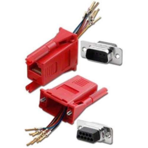 DB9/M TO RJ45 1PC MOD ADPT RED (ADM-9M8-RD)