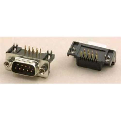 PKGD .318" FtPrnt 9PIN/M Thrd D-SUB RtAgl PCB (DRB-9PR-P)