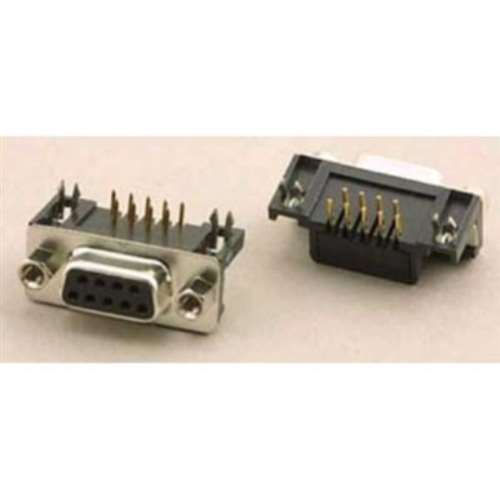 PKGD .318" FtPrnt 9PIN/F D-SUB Rt.Angl PCBMt. (DRB-9SR-P)