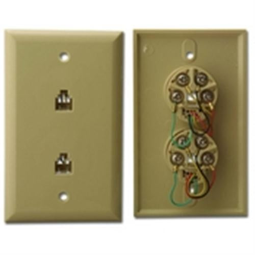 DUAL PORT SMOOTH SURFACE WALL PLATE (PT-104B-44)