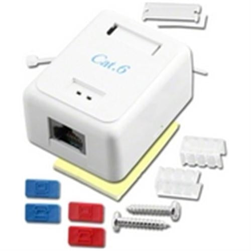 CAT6 CHNL SINGLE PORT MT. BLOCK WHITE (PT-1163-8-WH)