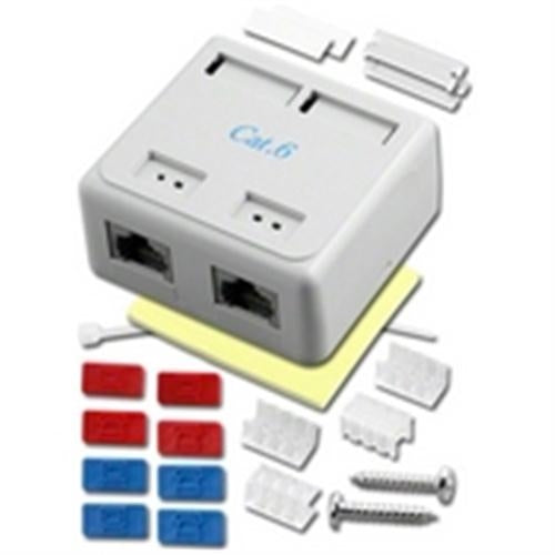 CAT6 CHNL DUAL PORT MT. BLOCK GRAY (PT-1164-8-GR)