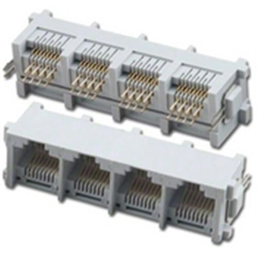 TOP ENTRY PCB GANG JACKS 4 PORTS 8P8C (PT-JGT4-8X8)