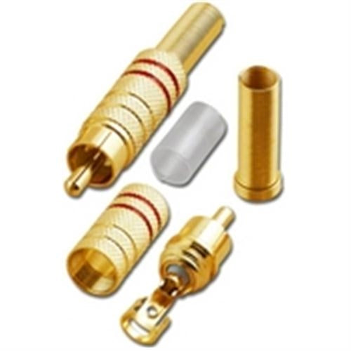 6.0 RCA Phono Plug Gold w/Spring Relief (RCA-6012RD)