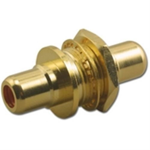 J-J BULKHEAD FEEDTHRU GOLD W/ RED (RCA-6192GRD)