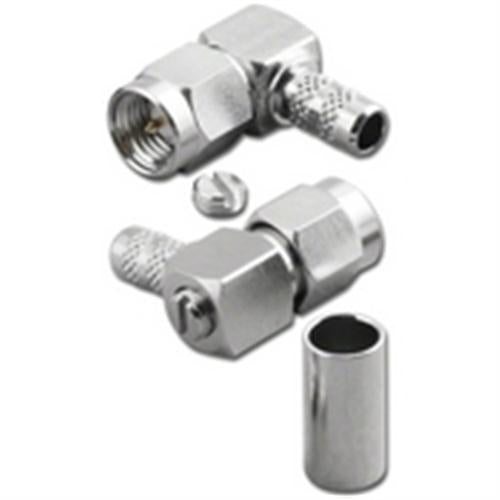 FOR RG58U Rt ANG FLEX CBL CRIMP PLUG NICKEL BODY (SMA-2508N)