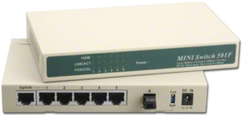 FIBER CONVERTER MTRJ + 5 PORTS 10/100 SWITCH (SWH-110MT-5)