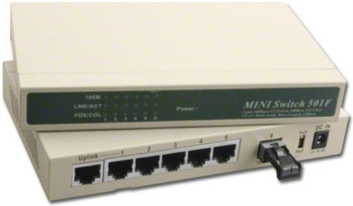 FIBER CONVERTER VF-45 + 5 PORTS 10/100 SWITCH (SWH-110VF-5)
