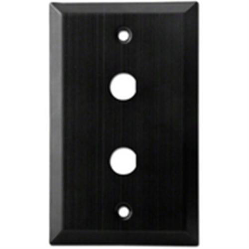 1/2" COAX DUAL HOLE ANDZ AL BK WALL PLATE (WP-C-2HA)