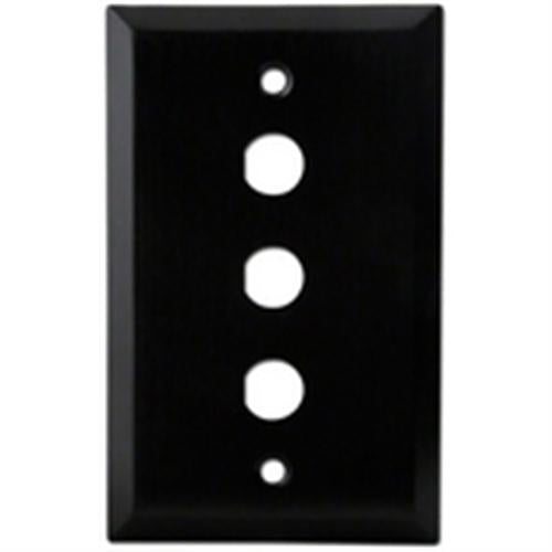 1/2" COAX TRIPLE HOLE ANDZ AL BK WALL PLATE (WP-C-3HA)