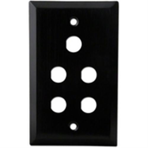 1/2" COAX FIVE HOLE ANDZ AL BK WALL PLATE (WP-C-5HA)