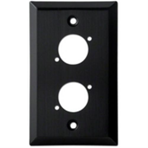 XLR DUAL PORT AL BK ANODIZE WALL PLATE (WP-X-2A)