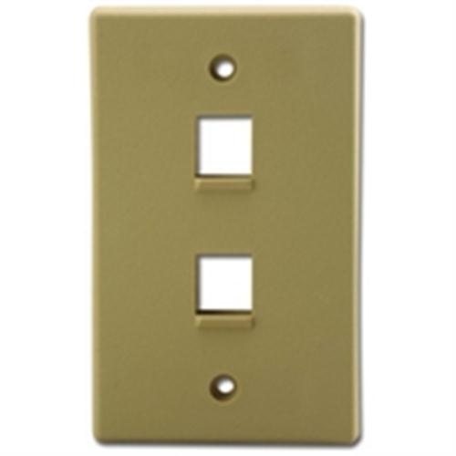 PLASTIC WALL PLATE MODULE 2 HOLE IVORY (WPP-2A-IV)