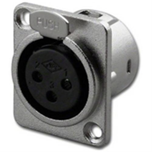 3P Square Chassis Mt MIC Conn Jack (XBF-3C)
