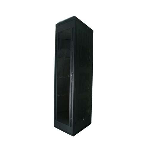 6FT FLOOR ENCLOSURE, ACRYLIC DOOR,  23"W X 23"D, 42U, BLACK (questm_FE4019-42-02)