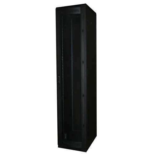 7FT FLOOR ENCLOSURE, VENTED MESH DOOR,  23"W X 23"D, 45U, BLACK (questm_FE7019-45-02)