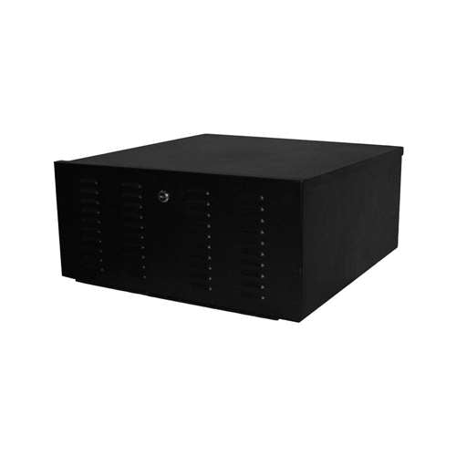 DVR SECURITY ENCLOSURE W/VENTED STEEL DOOR,  20"W X 21"D X 9"H, BLACK (questm_SE0920-21-02)