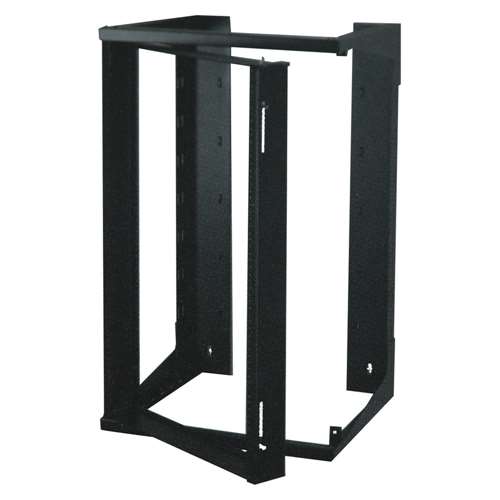 4FT SWING-OUT OPEN FRAME WALL RACK, 24"D, 25U BLACK (questm_SR1943-25-02D)