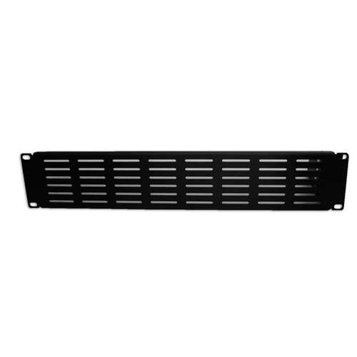 19" VENTED FILLER PANEL,, 2U, 3.50 HEIGHT, BLACK (questm_VP19-02)