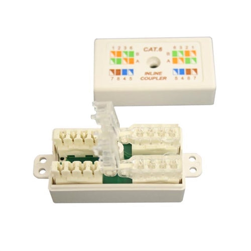 CAT6 TOOLESS INLINE UTP 110IDC CONJUNCTION BOX, WHITE (questt_NCB-6018)