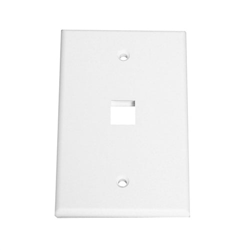 OVERSIZED KEYSTONE SINGLE-GANG WALL PLATE, 1-PORT, WHITE (questt_NFP-5018)