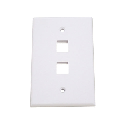 OVERSIZED KEYSTONE SINGLE-GANG WALL PLATE, 2-PORT, WHITE (questt_NFP-5028)