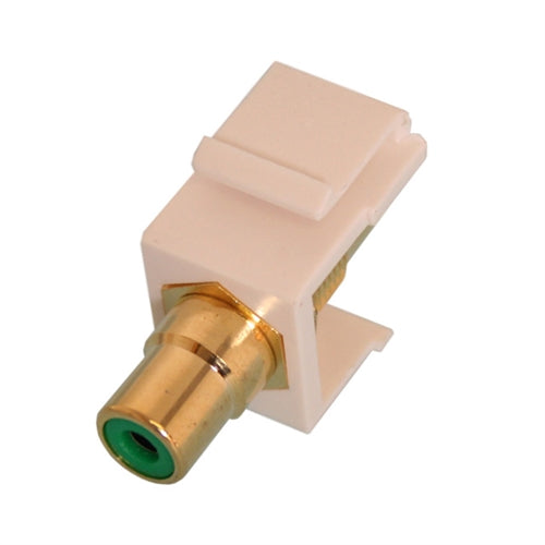 RCA KEYSTONE MODULE, GOLD W/GREEN INSERT, WHITE (questt_NIN-1405)
