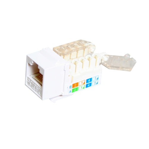 CAT5E TOOLESS KEYSTONE JACKS, 8P8C, WHITE, UL (questt_NKJ-5408)