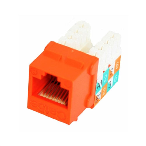 CAT5E SLIM-STYLE KEYSTONE JACKS, 8P8C, ORANGE, UL (questt_NKJ-5504)
