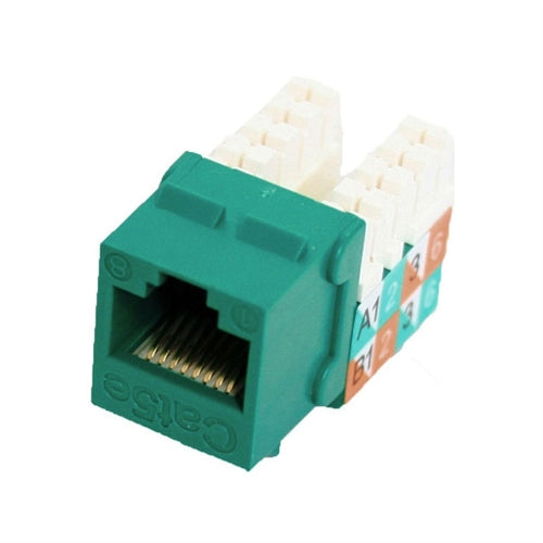 CAT5E SLIM-STYLE KEYSTONE JACKS, 8P8C, GREEN, UL (questt_NKJ-5506)