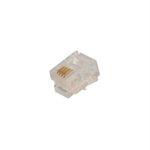 MODULAR PLUG, RJ11, 6P4C, ROUND, SOLID, 15U GOLD (questt_NMP-4221)