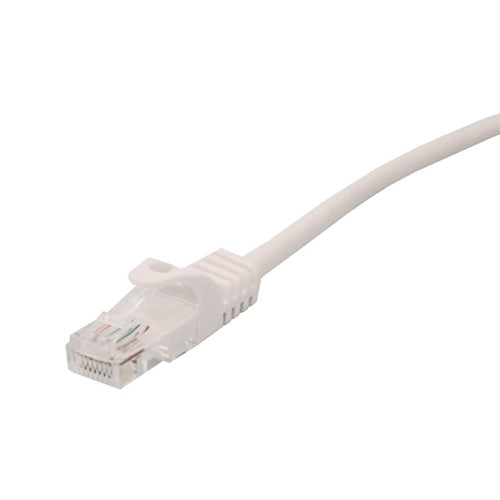 CAT5E CABLE, SNAGLESS MOLDED BOOT, EIA568B, WHITE, 2FT (questt_NPC-1802)