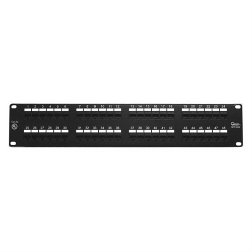 CAT5E 19" PATCH PANEL, 48 PORT, 8P8C, EIA568A/B, 2RU, UL (questt_NPP-5048)