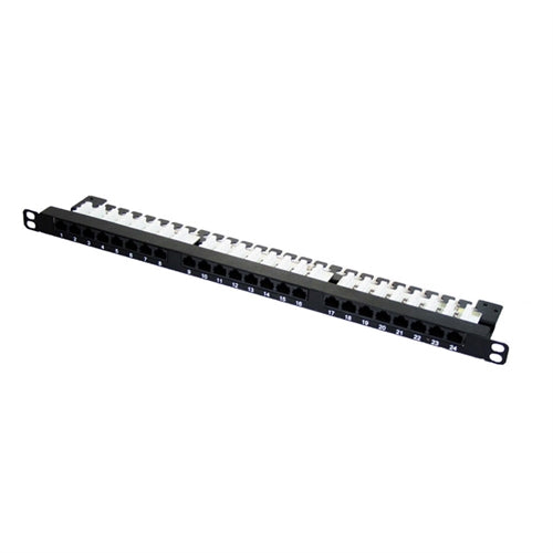 CAT6 UTP 24-PORT HD PATCH PANEL, 110 IDC, 0.5RU, UL (questt_NPP-6124)