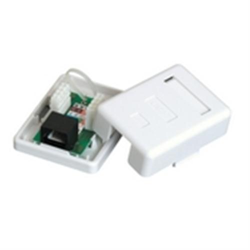 CAT5E Surface Mount Box; Single RJ45; 8P8C; Loaded; 110IDC; 568A/B; White (NSB-5120)