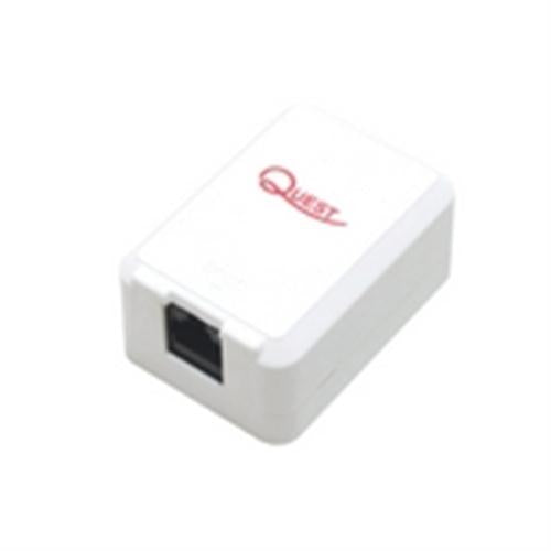 CAT6 Surface Mount Box; Single RJ45; 8P8C; Loaded; 110IDC; 568A/B; White (NSB-6120)
