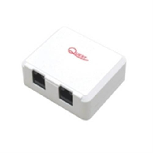 CAT6 Surface Mount Box; Dual RJ45; 8P8C;  Loaded; 110IDC; 568A/B; White (NSB-6130)