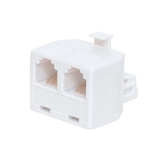 DUPLEX ADAPTER, 4P4C, STRAIGHT-WIRED, WHITE (questt_NTC-2422)