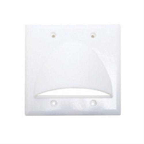 Wall Plate; Polished Dual Gang for Bulk Cable - Almond (VHT-8202)