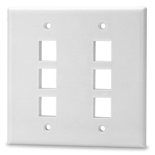 6-Port Double Gang Faceplate (DKF-6-WH)