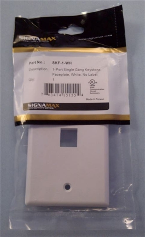 1-Port Single Gang Keystone (SKF-1-WH)