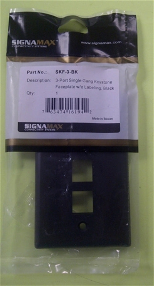 3-Port Single Gang Keystone (SKF-3-BK)