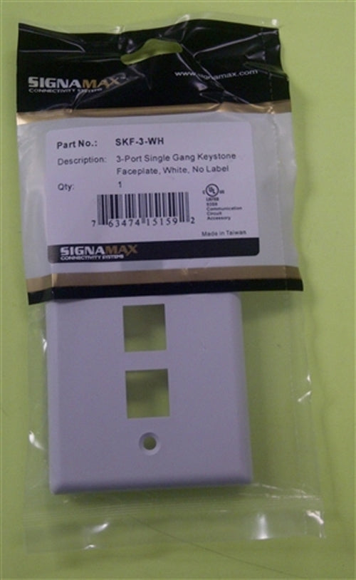 3-Port Single Gang Keystone (SKF-3-WH)