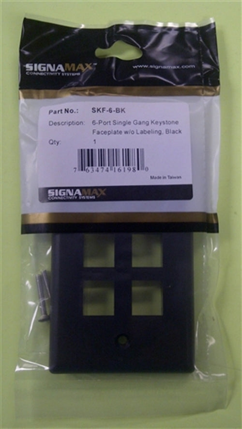 6-Port Single Gang Keystone (SKF-6-BK)