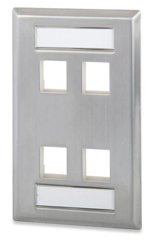 4-port single-gang s.steel (SSKFL-4)