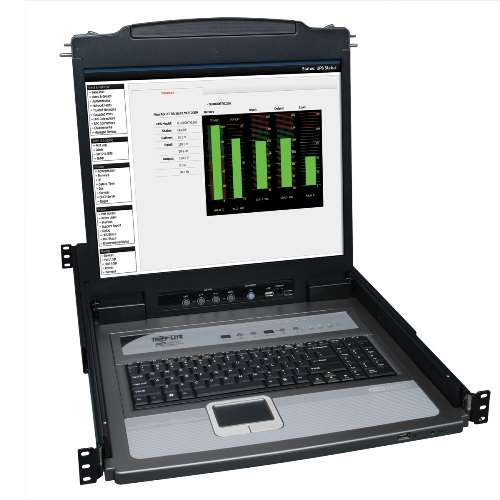 TAA-Compliant NetDirector 8-Port 1U Rack-Mount Console KVM Switch w/19-in. LCD + 8 PS2/USB Combo Cables (tripp_B020-U08-19KTAA)